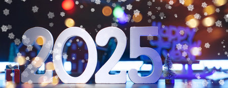 Background to New Year 2025. Beautiful Panoramic web banner