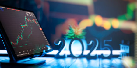 Futuristic Financial Market Trends 2025 Digital Stock Trading Analytics and Technology Concept with...