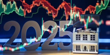 2025 real estate and stock market trends: financial growth, housing investment, and economicの写真素材