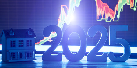 2025 real estate market and financial data trends: economic volatility and housing investmentの写真素材