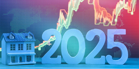 2025 real estate market and financial data trends: economic volatility and housing investmentの写真素材