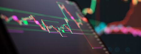 Professional trading workstation: financial data and stock market chart
