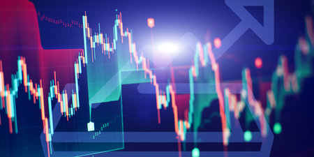 Financial Market Dynamics: Interactive Stock Charts and Investment Analytics Visualizationの写真素材