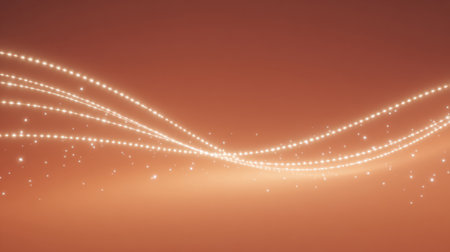 Warm golden fairy lights arranged in elegant strands with sparkling bokeh background, creating a magical festive and celebratory atmosphere.の素材