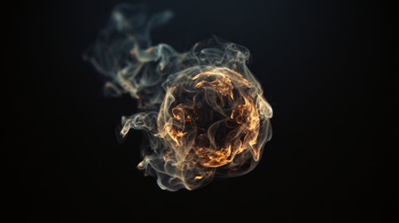 Mystical Blue Smoke Sphere in Dark Spaceの素材