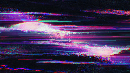 Colorful Digital Glitch Abstract with Bright Light .Generative AIの素材