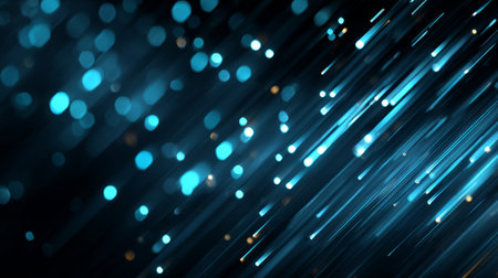 Abstract glowing fiber optic light background .Generative AIの素材