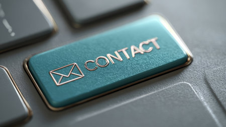 Contact us email button on computer keyboard .Generative AIの素材