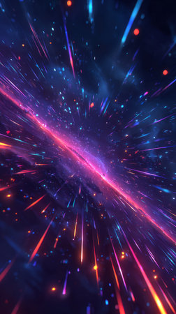 Colorful Light Speed Travel Through Cosmic Space .Generative AIの素材