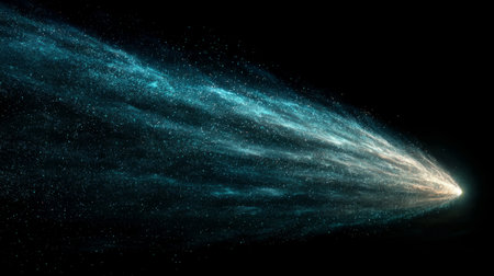 Glowing Comet Trail with Sparkling Particles .Generative AIの素材