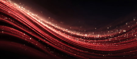 Red and Silver Sparkling Abstract Fabric Waves .Generative AIの素材