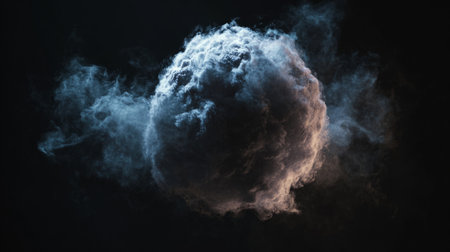 Mystical Blue Smoke Sphere in Dark Spaceの素材