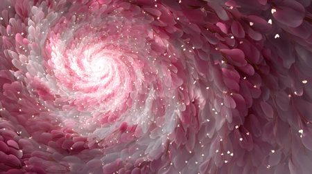 Cherry Blossom Galaxy Swirl in Fantasy Sky .Generative AIの素材
