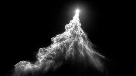 Abstract White Smoke and Particles Forming Light .Generative AIの素材