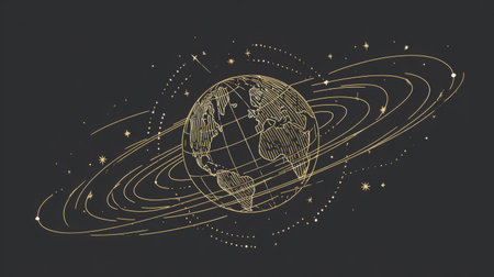 Earth from Space with Global Data Streams.Generative AIの素材