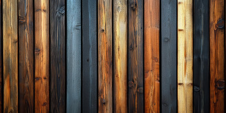 Feature a background with evenly spaced wooden slats, highlighting the natural grain and offering a minimalist. Generative AIの素材
