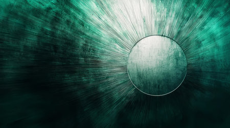 Minimalist luxury brushed metal green gradient with soft radial light. Generative AIの素材