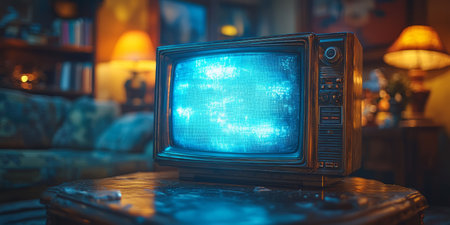 Vintage TV error screen with color bars, static noise, and analog scan lines. Generative AIの素材