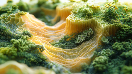 microbiome landscape with organic textures. Generative AIの素材