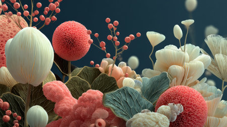 microbiome landscape with organic textures. Generative AIの素材