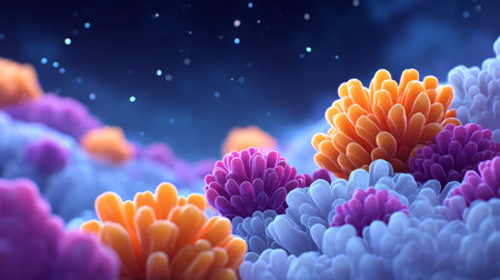 microbiome landscape with organic textures. Generative AIの素材