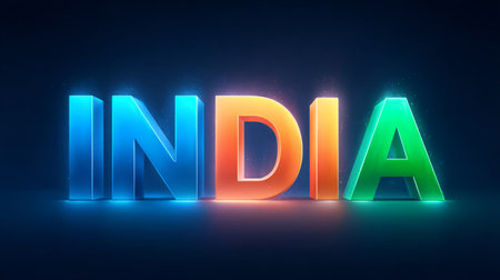 India filled with tricolor elements and national symbols. Generative AIの素材
