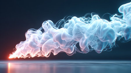 Realistic Ground Smoke Rolling on Dark Surface. Generative AIの素材