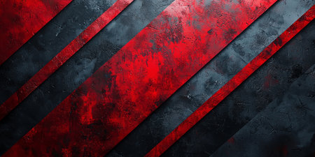 Dark camouflage textures with bold red diagonals. Generative AIの素材
