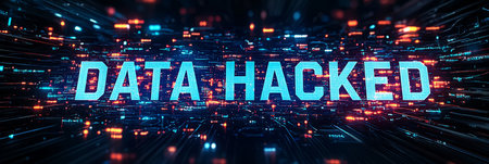 Cybersecurity Breach and Data Hacking Warning. Generative AIの素材