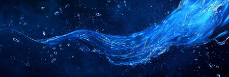 High-energy water splash with droplets scattering. Generative AIの素材