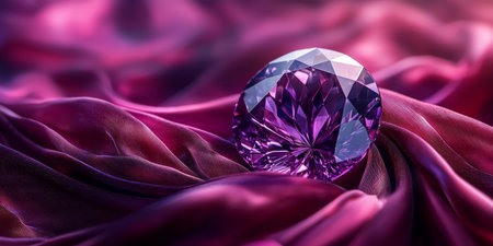 Mystical gemstone embedded in velvet evoking mystery and fantasy. Generative AIの素材