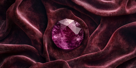 Mystical gemstone embedded in velvet evoking mystery and fantasy. Generative AIの素材