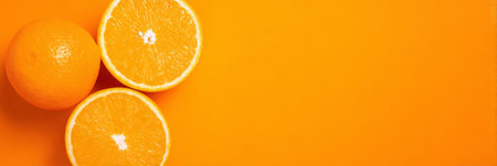 Vibrant citrus orange tone, fresh energetic vibe with clean background. Generativeの素材