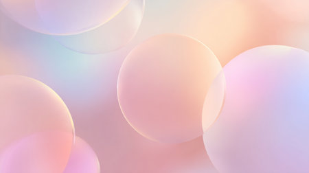 abstract background gradient field of round glass shapes in layered pastel shades. Generative AIの素材