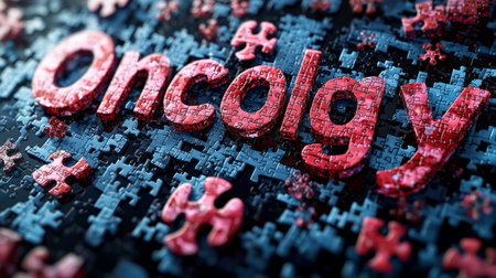 Oncology designed from puzzle pieces, representing cancer research collaboration. Generative AIの素材