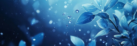 Water splashes with leaf elements, nature-inspired clean background. Generative AIの素材