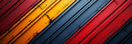 Industrial steel background with bright red or orange diagonal stripes. Generative AIの素材