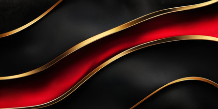 Luxurious Red and Gold Abstract Background Design. Generative AIの素材