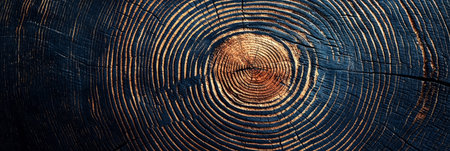Close-Up of Tree Rings on Cut Wood. Generative AIの素材