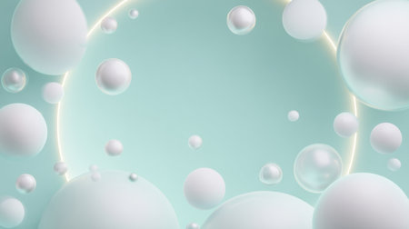 Minimal Soft Bubble Background with Glow. Generative AIの素材