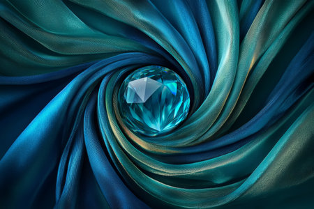 Glass ball on luxurious velvet fabric. Generative AIの素材