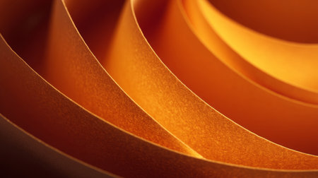 Soft orange paper folds, abstract layered look with warm lighting. Generativeの素材