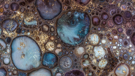 mix of round and bubble-like glass fragments forming dreamlike mosaic burst. Generative AIの素材