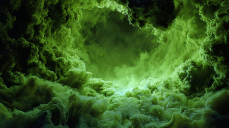 Green ghostly fog, slime-like mist swirling outward. Generativeの素材