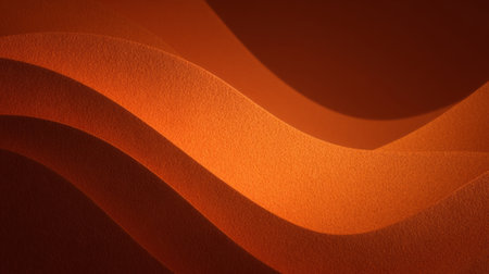 Soft orange paper folds, abstract layered look with warm lighting. Generativeの素材