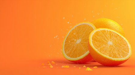Vibrant citrus orange tone, fresh energetic vibe with clean background. Generativeの素材