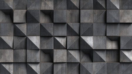 Architectural tile texture, seamless repeating modern concrete geometric relief. Generative AIの素材
