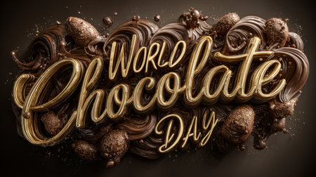 World Chocolate Day with Melted Chocolate. Generative AIの素材
