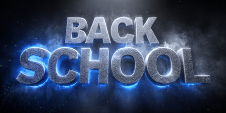 Back to School Text with Colorful Smoke Effects. Generative AIの素材