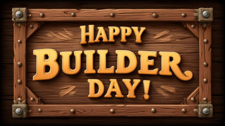 Festive Builders Day banners with bold text. Generative AIの素材